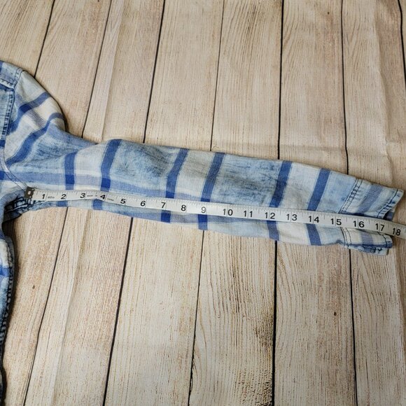 Upcycled Pink Floyd Band Tee Plaid Shirt, size medium - Picture 7 of 7